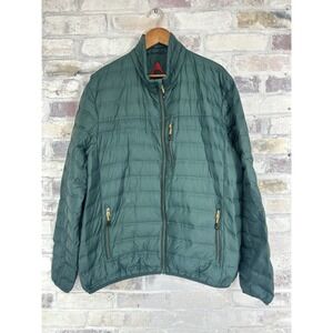 Gerry Puffer Down Jacket Mens XL Green  Full Zip‎ Mock Neck